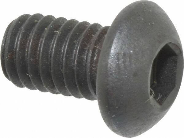 Holo-Krome - M6x1.00 Metric Coarse Hex Socket Drive, Button Screw - Grade 12.9 Alloy Steel, Black Oxide Finish, Fully Threaded, 10mm Length Under Head - Industrial Tool & Supply