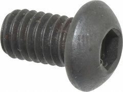 Holo-Krome - M6x1.00 Metric Coarse Hex Socket Drive, Button Screw - Grade 12.9 Alloy Steel, Black Oxide Finish, Fully Threaded, 10mm Length Under Head - Industrial Tool & Supply