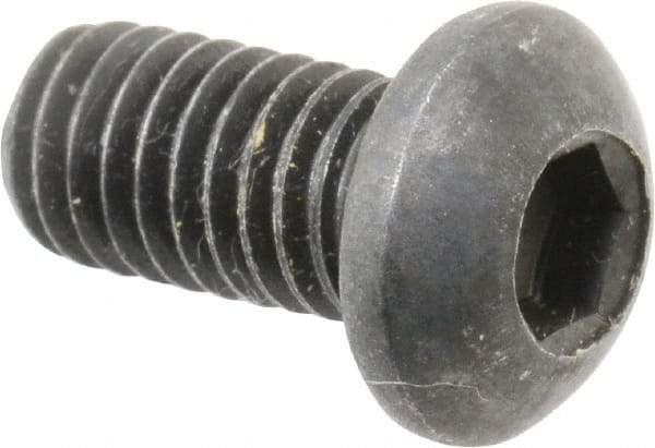 Holo-Krome - M6x1.00 Metric Coarse Hex Socket Drive, Button Screw - Grade 12.9 Alloy Steel, Black Oxide Finish, Fully Threaded, 12mm Length Under Head - Industrial Tool & Supply