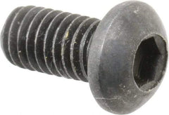 Holo-Krome - M6x1.00 Metric Coarse Hex Socket Drive, Button Screw - Grade 12.9 Alloy Steel, Black Oxide Finish, Fully Threaded, 12mm Length Under Head - Industrial Tool & Supply