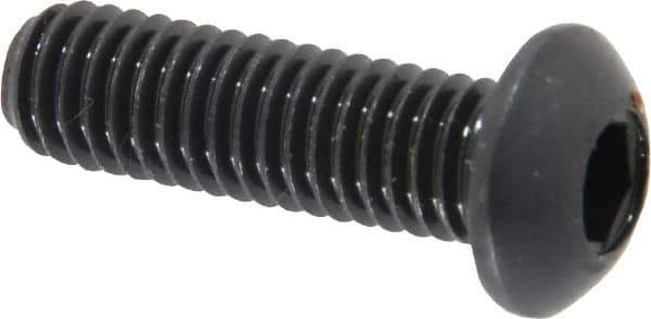 Holo-Krome - M6x1.00 Metric Coarse Hex Socket Drive, Button Screw - Grade 12.9 Alloy Steel, Black Oxide Finish, Fully Threaded, 20mm Length Under Head - Industrial Tool & Supply