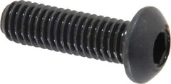 Holo-Krome - M6x1.00 Metric Coarse Hex Socket Drive, Button Screw - Grade 12.9 Alloy Steel, Black Oxide Finish, Fully Threaded, 20mm Length Under Head - Industrial Tool & Supply