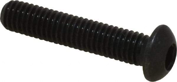 Holo-Krome - M6x1.00 Metric Coarse Hex Socket Drive, Button Screw - Grade 12.9 Alloy Steel, Black Oxide Finish, Fully Threaded, 30mm Length Under Head - Industrial Tool & Supply