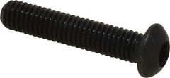 Holo-Krome - M6x1.00 Metric Coarse Hex Socket Drive, Button Screw - Grade 12.9 Alloy Steel, Black Oxide Finish, Fully Threaded, 30mm Length Under Head - Industrial Tool & Supply