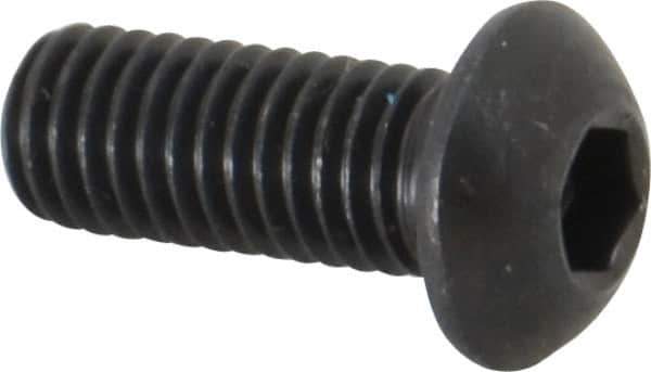 Holo-Krome - M8x1.25 Metric Coarse Hex Socket Drive, Button Screw - Grade 12.9 Alloy Steel, Black Oxide Finish, Fully Threaded, 20mm Length Under Head - Industrial Tool & Supply