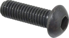 Holo-Krome - M8x1.25 Metric Coarse Hex Socket Drive, Button Screw - Grade 12.9 Alloy Steel, Black Oxide Finish, Fully Threaded, 25mm Length Under Head - Industrial Tool & Supply