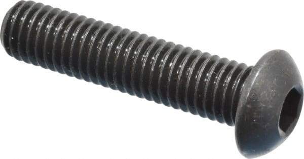 Holo-Krome - M8x1.25 Metric Coarse Hex Socket Drive, Button Screw - Grade 12.9 Alloy Steel, Black Oxide Finish, Fully Threaded, 35mm Length Under Head - Industrial Tool & Supply