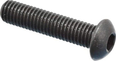 Holo-Krome - M8x1.25 Metric Coarse Hex Socket Drive, Button Screw - Grade 12.9 Alloy Steel, Black Oxide Finish, Fully Threaded, 35mm Length Under Head - Industrial Tool & Supply