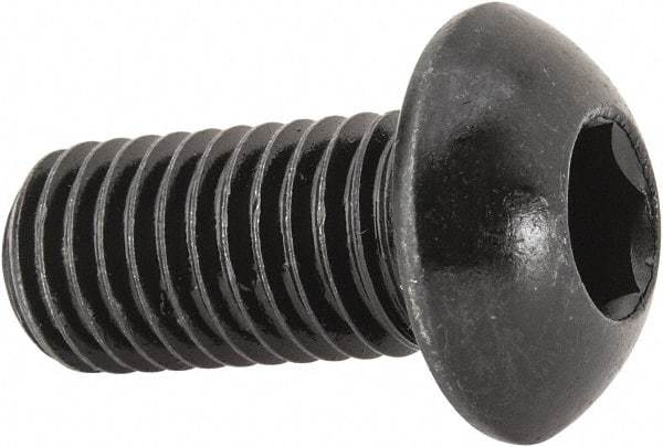 Holo-Krome - M12x1.75 Metric Coarse Hex Socket Drive, Button Screw - Grade 12.9 Alloy Steel, Black Oxide Finish, Fully Threaded, 25mm Length Under Head - Industrial Tool & Supply