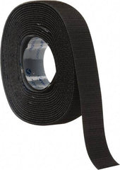 VELCRO Brand - 1" Wide x 5 Yd Long Adhesive Backed Hook Roll - Continuous Roll, Black - Industrial Tool & Supply