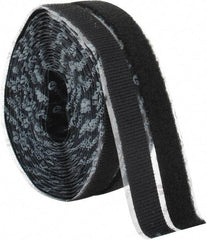 VELCRO Brand - 3/4" Wide x 5 Yd Long Adhesive Backed Hook & Loop Roll - Continuous Roll, Black - Industrial Tool & Supply