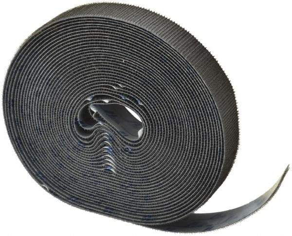 VELCRO Brand - 1" Wide x 10 Yd Long Adhesive Backed Hook & Loop Roll - Continuous Roll, Black - Industrial Tool & Supply