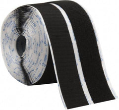 VELCRO Brand - 2" Wide x 10 Yd Long Adhesive Backed Hook & Loop Roll - Continuous Roll, Black - Industrial Tool & Supply