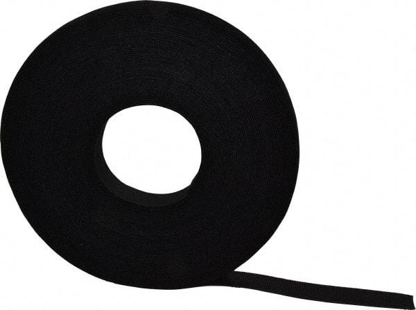 VELCRO Brand - 1" Wide x 25 Yd Long Self Fastening Tie/Strap Hook & Loop Roll - Continuous Roll, Black - Industrial Tool & Supply