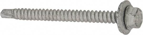 Elco - #12-14, Hex Washer Head, Hex Drive, 2-1/2" Length Under Head, #3 Point, Self Drilling Screw - Steel - Industrial Tool & Supply