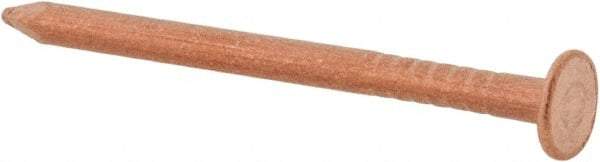 Made in USA - 3D, 14 Gauge, 1-1/4" OAL Common Nails - Smooth Shank, Copper - Industrial Tool & Supply