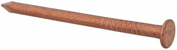 Made in USA - 5D, 12 Gauge, 1-3/4" OAL Common Nails - Smooth Shank, Copper - Industrial Tool & Supply