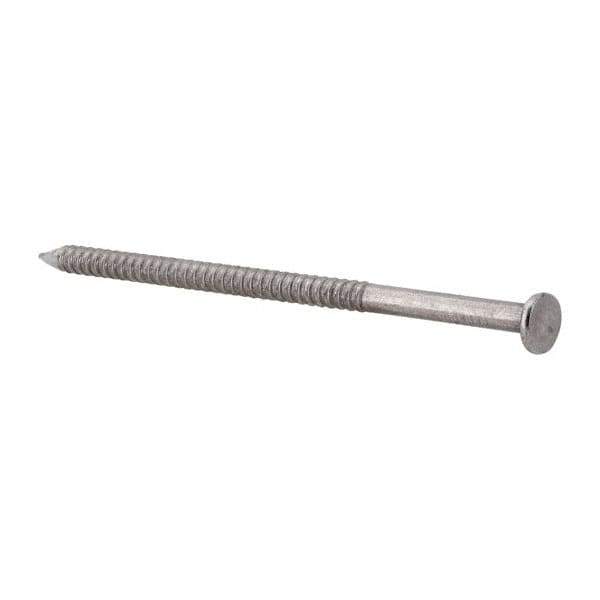 Made in USA - 16D, 8 Gauge, 3-1/2" OAL Common Nails - Ring Shank, 18-8 Stainless Steel - Industrial Tool & Supply