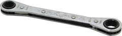 Proto - 3/8" x 7/16" 12 Point Ratcheting Box Wrench - Double End, 1-5/8" Head Diam x 1/2" Head Thickness, 5-1/2" OAL, Steel, Chrome Finish - Industrial Tool & Supply