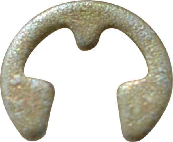 Rotor Clip - 0.074" Groove Diam, 3/32" Shaft Diam, Zinc Yellow Dichromate Steel, E Style External Retaining Rings - 0.02" Groove Width, 0.01" Groove Depth, 0.015" Ring Thickness, Grade 1060-1090 - Industrial Tool & Supply