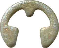 Rotor Clip - 0.074" Groove Diam, 3/32" Shaft Diam, Zinc Yellow Dichromate Steel, E Style External Retaining Rings - 0.02" Groove Width, 0.01" Groove Depth, 0.015" Ring Thickness, Grade 1060-1090 - Industrial Tool & Supply