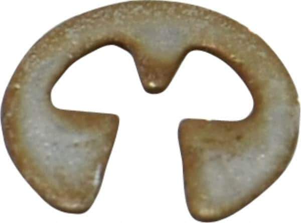 Rotor Clip - 0.079" Groove Diam, 7/64" Shaft Diam, Zinc Yellow Dichromate Steel, E Style External Retaining Rings - 0.02" Groove Width, 0.015" Groove Depth, 0.015" Ring Thickness, Grade 1060-1090 - Industrial Tool & Supply