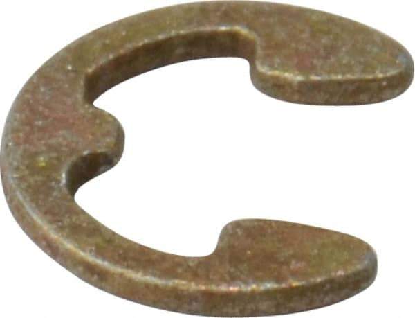 Rotor Clip - 0.102" Groove Diam, 9/64" Shaft Diam, Zinc Yellow Dichromate Steel, E Style External Retaining Rings - 0.02" Groove Width, 0.019" Groove Depth, 0.015" Ring Thickness, Grade 1060-1090 - Industrial Tool & Supply