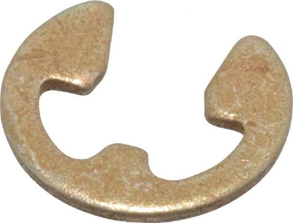 Rotor Clip - 0.127" Groove Diam, 11/64" Shaft Diam, Zinc Yellow Dichromate Steel, E Style External Retaining Rings - 0.029" Groove Width, 0.022" Groove Depth, 0.025" Ring Thickness, Grade 1060-1090 - Industrial Tool & Supply