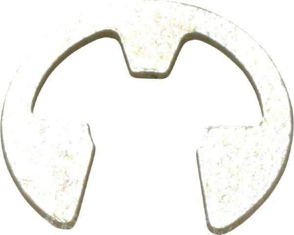 Rotor Clip - 0.21" Groove Diam, 1/4" Shaft Diam, Zinc Yellow Dichromate Steel, E Style External Retaining Rings - 0.029" Groove Width, 0.02" Groove Depth, 0.025" Ring Thickness, Grade 1060-1090 - Industrial Tool & Supply