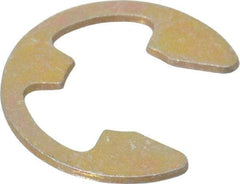 Rotor Clip - 1/4" Groove Diam, 5/16" Shaft Diam, Zinc Yellow Dichromate Steel, E Style External Retaining Rings - 0.029" Groove Width, 0.031" Groove Depth, 0.025" Ring Thickness, Grade 1060-1090 - Industrial Tool & Supply
