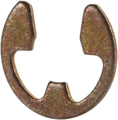 Rotor Clip - 0.303" Groove Diam, 3/8" Shaft Diam, Zinc Yellow Dichromate Steel, E Style External Retaining Rings - 0.039" Groove Width, 0.036" Groove Depth, 0.035" Ring Thickness, Grade 1060-1090 - Industrial Tool & Supply