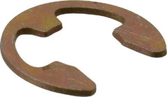 Rotor Clip - 0.343" Groove Diam, 7/16" Shaft Diam, Zinc Yellow Dichromate Steel, E Style External Retaining Rings - 0.039" Groove Width, 0.047" Groove Depth, 0.035" Ring Thickness, Grade 1060-1090 - Industrial Tool & Supply