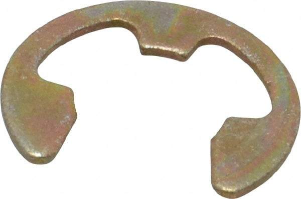 Rotor Clip - 0.485" Groove Diam, 5/8" Shaft Diam, Zinc Yellow Dichromate Steel, E Style External Retaining Rings - 0.046" Groove Width, 0.07" Groove Depth, 0.042" Ring Thickness, Grade 1060-1090 - Industrial Tool & Supply