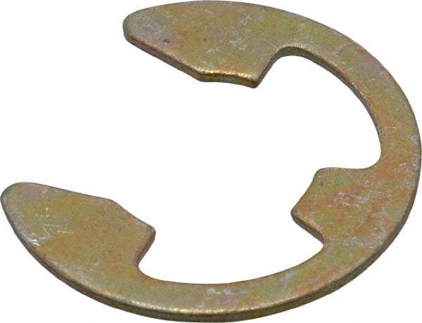 Rotor Clip - 0.675" Groove Diam, 7/8" Shaft Diam, Zinc Yellow Dichromate Steel, E Style External Retaining Rings - 0.056" Groove Width, 0.1" Groove Depth, 0.05" Ring Thickness, Grade 1060-1090 - Industrial Tool & Supply
