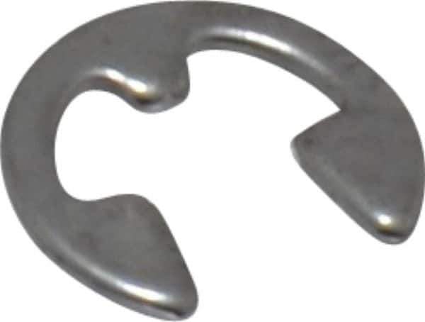 Rotor Clip - 0.095" Groove Diam, 1/8" Shaft Diam, Stainless Steel, E Style External Retaining Rings - 0.02" Groove Width, 0.015" Groove Depth, 0.015" Ring Thickness, Grade 15-7 Grade 632 - Industrial Tool & Supply