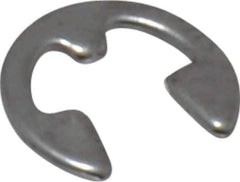 Rotor Clip - 0.095" Groove Diam, 1/8" Shaft Diam, Stainless Steel, E Style External Retaining Rings - 0.02" Groove Width, 0.015" Groove Depth, 0.015" Ring Thickness, Grade 15-7 Grade 632 - Industrial Tool & Supply
