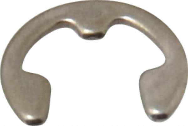 Rotor Clip - 0.102" Groove Diam, 9/64" Shaft Diam, Stainless Steel, E Style External Retaining Rings - 0.02" Groove Width, 0.019" Groove Depth, 0.015" Ring Thickness, Grade 15-7 Grade 632 - Industrial Tool & Supply