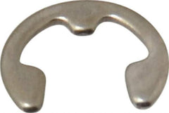 Rotor Clip - 0.102" Groove Diam, 9/64" Shaft Diam, Stainless Steel, E Style External Retaining Rings - 0.02" Groove Width, 0.019" Groove Depth, 0.015" Ring Thickness, Grade 15-7 Grade 632 - Industrial Tool & Supply