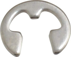 Rotor Clip - 0.127" Groove Diam, 11/64" Shaft Diam, Stainless Steel, E Style External Retaining Rings - 0.029" Groove Width, 0.022" Groove Depth, 0.025" Ring Thickness, Grade 15-7 Grade 632 - Industrial Tool & Supply