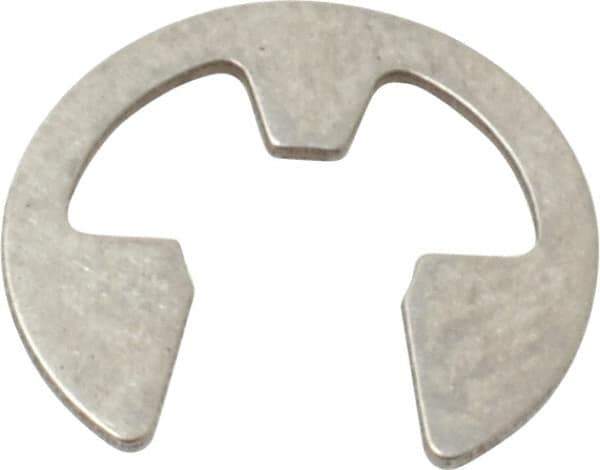Rotor Clip - 0.21" Groove Diam, 1/4" Shaft Diam, Stainless Steel, E Style External Retaining Rings - 0.029" Groove Width, 0.02" Groove Depth, 0.025" Ring Thickness, Grade 15-7 Grade 632 - Industrial Tool & Supply