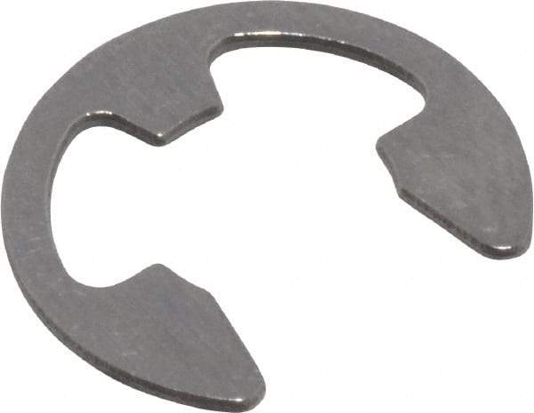 Rotor Clip - 1/4" Groove Diam, 5/16" Shaft Diam, Stainless Steel, E Style External Retaining Rings - 0.029" Groove Width, 0.031" Groove Depth, 0.025" Ring Thickness, Grade 15-7 Grade 632 - Industrial Tool & Supply