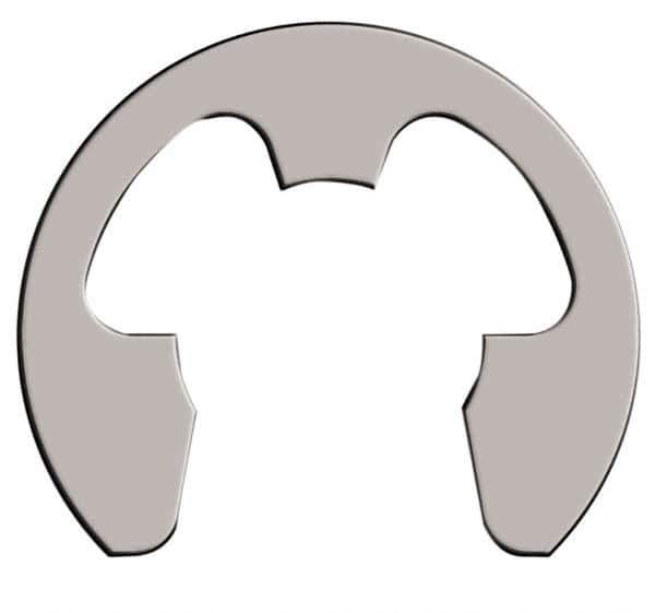 Rotor Clip - 0.675" Groove Diam, 7/8" Shaft Diam, Stainless Steel, E Style External Retaining Rings - 0.056" Groove Width, 0.1" Groove Depth, 0.05" Ring Thickness, Grade 15-7 Grade 632 - Industrial Tool & Supply
