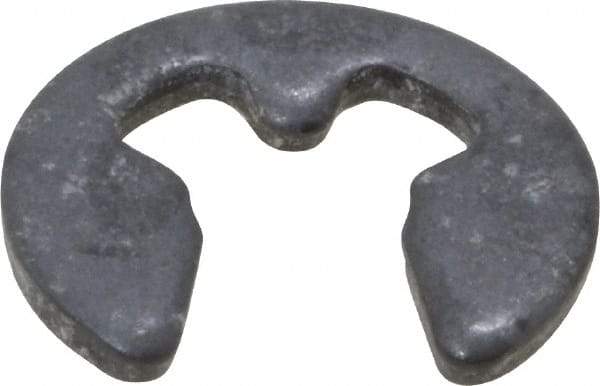 Rotor Clip - 2.3mm Groove Diam, 3 to 4mm Shaft Diam, Phosphate & Oil Steel, E Style External Retaining Rings - 0.64mm Groove Width, 0.6mm Ring Thickness, Grade 1060-1090 - Industrial Tool & Supply