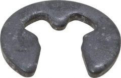 Rotor Clip - 2.3mm Groove Diam, 3 to 4mm Shaft Diam, Phosphate & Oil Steel, E Style External Retaining Rings - 0.64mm Groove Width, 0.6mm Ring Thickness, Grade 1060-1090 - Industrial Tool & Supply