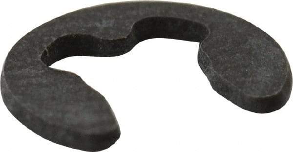 Rotor Clip - 3.2mm Groove Diam, 4 to 5mm Shaft Diam, Phosphate & Oil Steel, E Style External Retaining Rings - 0.64mm Groove Width, 0.6mm Ring Thickness, Grade 1060-1090 - Industrial Tool & Supply