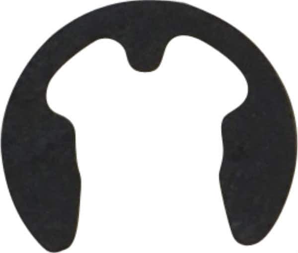 Rotor Clip - 6mm Groove Diam, 7 to 9mm Shaft Diam, Phosphate & Oil Steel, E Style External Retaining Rings - 0.74mm Groove Width, 0.7mm Ring Thickness, Grade 1060-1090 - Industrial Tool & Supply