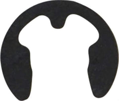 Rotor Clip - 6mm Groove Diam, 7 to 9mm Shaft Diam, Phosphate & Oil Steel, E Style External Retaining Rings - 0.74mm Groove Width, 0.7mm Ring Thickness, Grade 1060-1090 - Industrial Tool & Supply