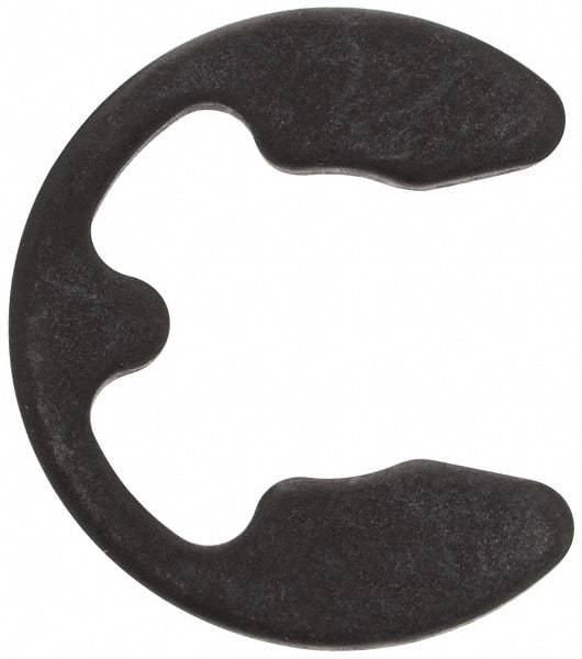 Rotor Clip - 10mm Groove Diam, 11 to 15mm Shaft Diam, Phosphate & Oil Steel, E Style External Retaining Rings - 1.25mm Groove Width, 1.2mm Ring Thickness, Grade 1060-1090 - Industrial Tool & Supply
