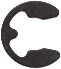 Rotor Clip - 10mm Groove Diam, 11 to 15mm Shaft Diam, Phosphate & Oil Steel, E Style External Retaining Rings - 1.25mm Groove Width, 1.2mm Ring Thickness, Grade 1060-1090 - Industrial Tool & Supply