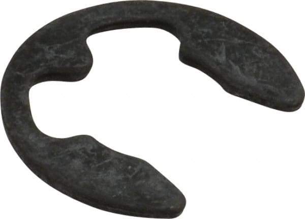 Rotor Clip - 12mm Groove Diam, 13 to 18mm Shaft Diam, Phosphate & Oil Steel, E Style External Retaining Rings - 1.35mm Groove Width, 1.3mm Ring Thickness, Grade 1060-1090 - Industrial Tool & Supply